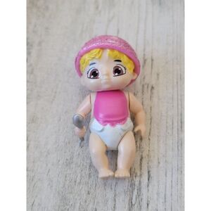 Headstart mini baby doll eats food bowl glitter toy figure